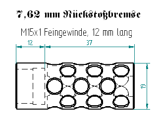 Lutz Möller 7,6 mm HDP Rückstoßbremse